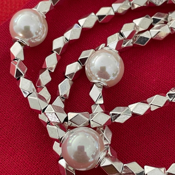 UNO de 50 Bracele🔸️END PEARL 🔸️ Silver plated  with Faux Pearls - Picture 8 of 15